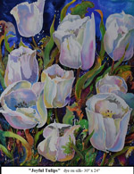 Joyful Tulips, Dye on Silk